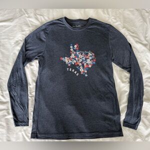 Vera Bradley Floral Texas Heathered Navy Long Sleeve Tee
